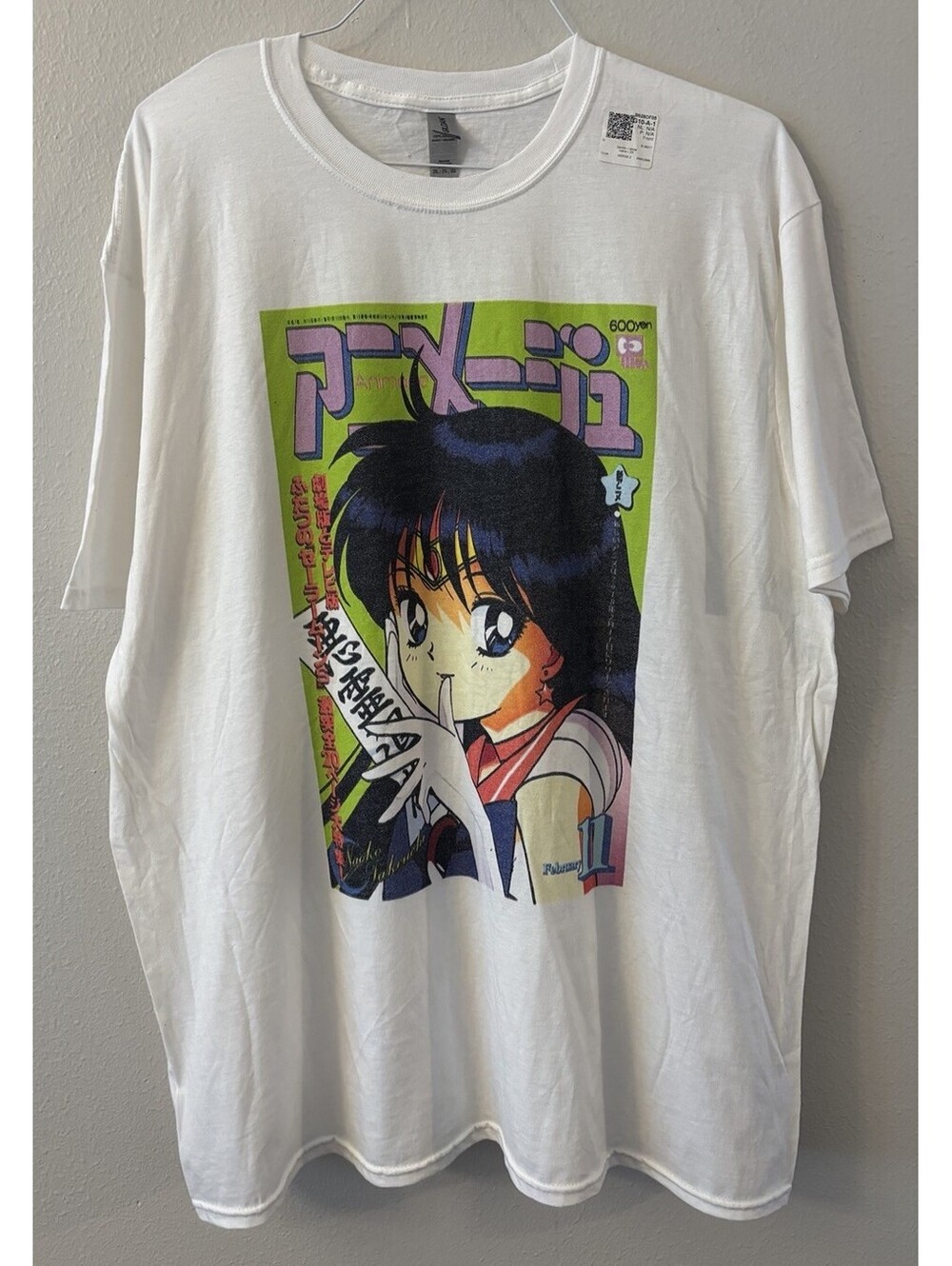 NWT Sailor Mars Magazine Anime White Graphic T-Shirt Size 2XL